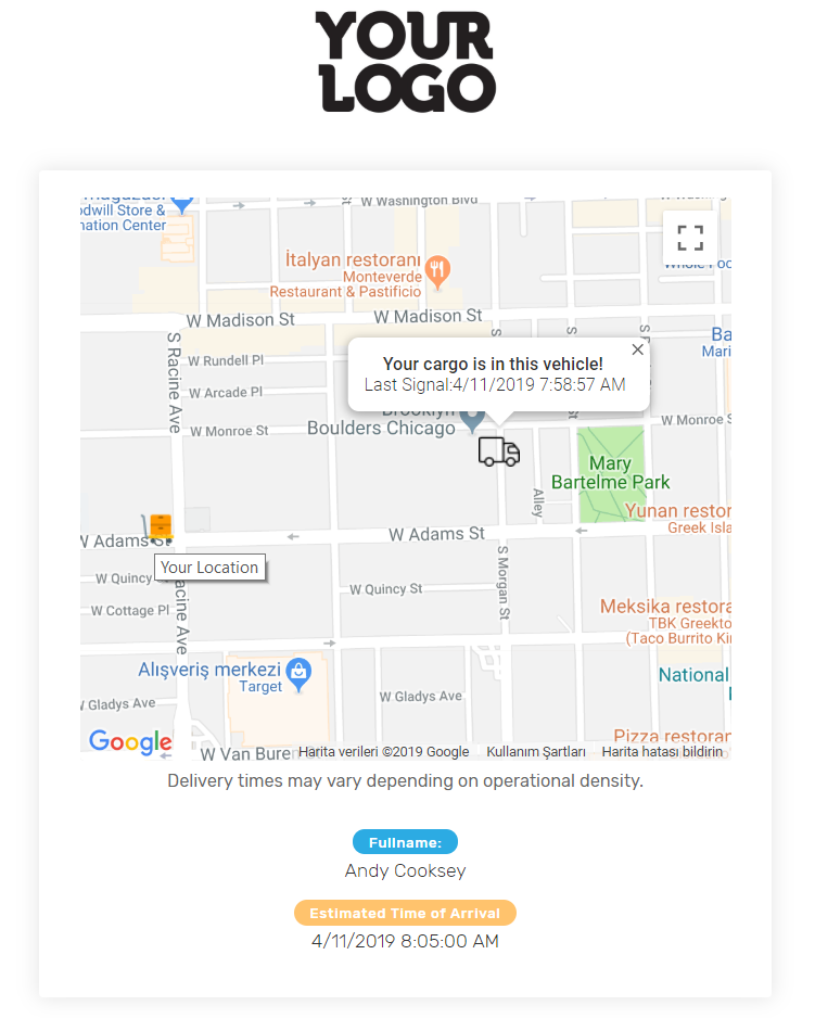 Live Delivery Tracking Screen